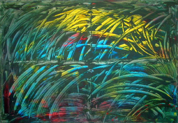 RAIN>FOREST - 14 - afternoon - Acryl auf Lwd - 2025 - 70 x 100 cm