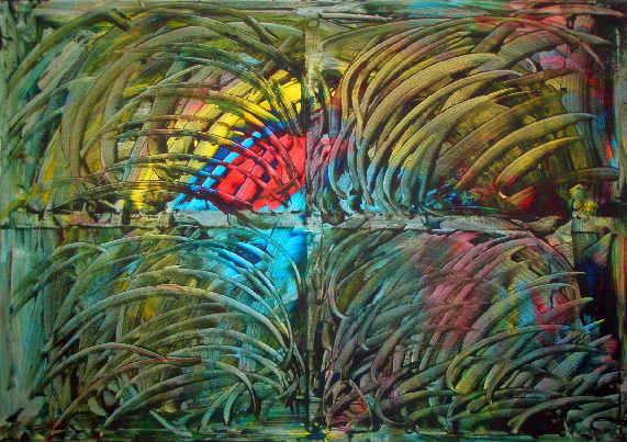 RAIN>FOREST - 17 - afternoon - Acryl auf Lwd - 2025 - 70 x 100 cm